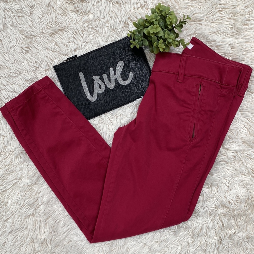 🎉HP🎉 Loft Ankle Pants 💗 Cranberry Red - Picture 4 of 14